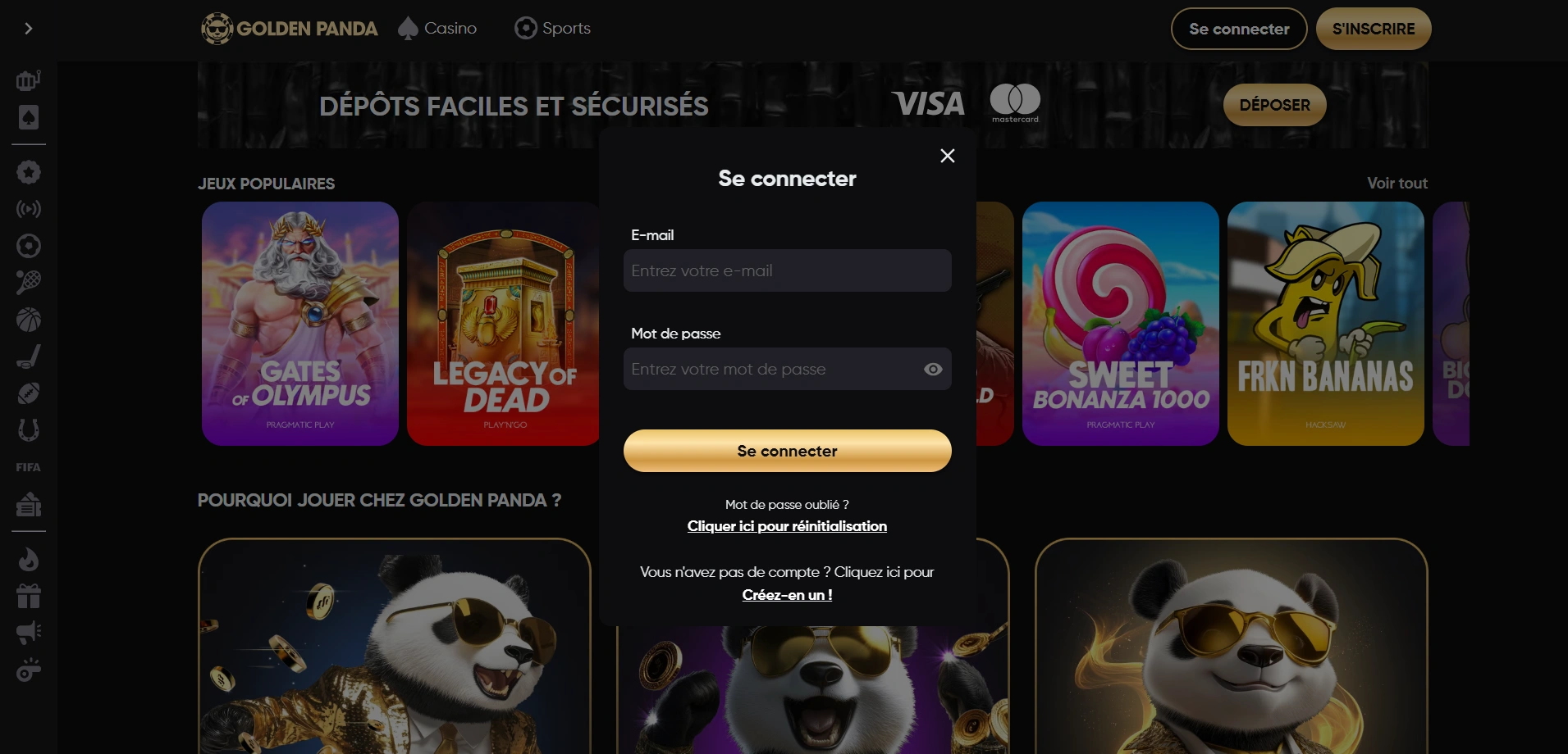 Saisie des identifiants