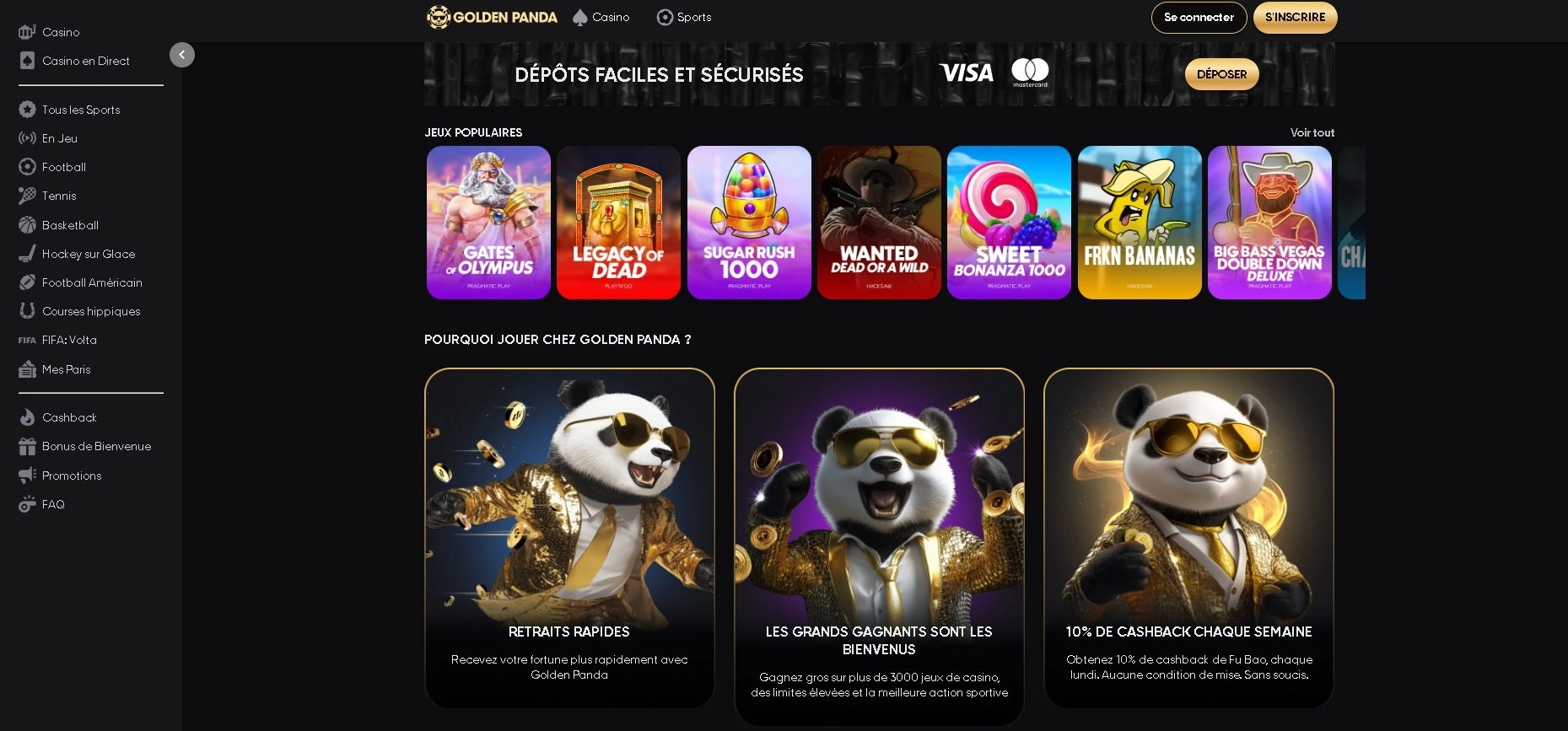 Se connecter à Golden Panda casino depuis mobile ou tablette